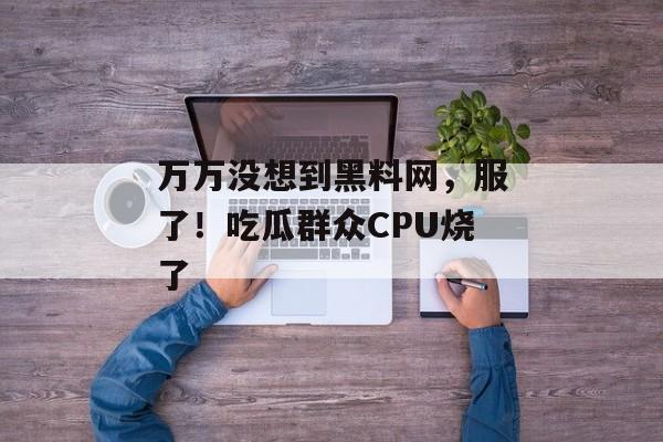 万万没想到黑料网，服了！吃瓜群众CPU烧了